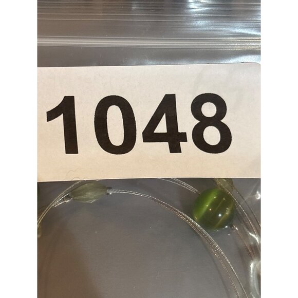 Green Cat's Eye Beaded Multi-Strand Necklace 15 - 17 inches Long - Picture 8 of 8